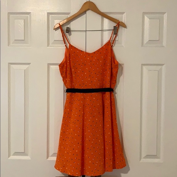 Orange Mini Boat Patterned Dress - Picture 1 of 5